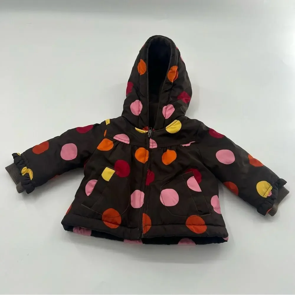 Gymboree Brown Polka Dot Winter Coat Girls Baby 2008